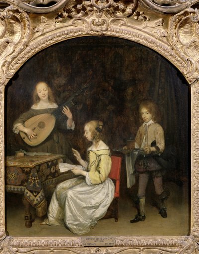 The Concert: Singer and Theorbo Player by Gerard ter Borch